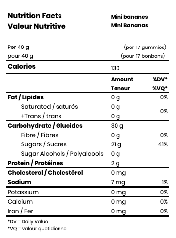 Sachet Mini Bananes - 250g