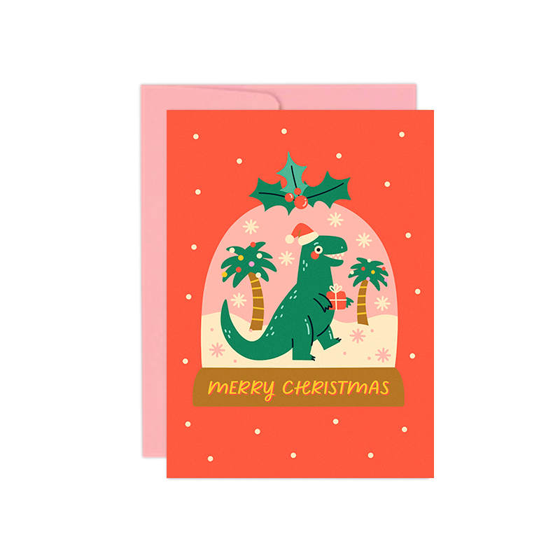 Card - "Snow ball T-Rex" - by Club Pastel (EN)