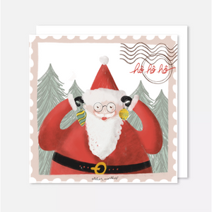 Card - Santa on a Stamp